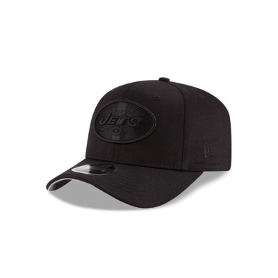 New York Jets Gorra | New Era NFL Black On Black Stretch Snap 9fifty Snapback Cap Mexico - Negros